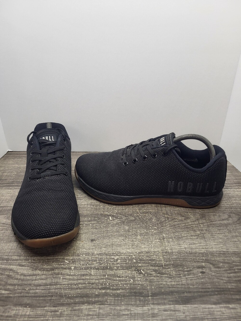 Nobull SuperFabric Trainer Lace Up Shoes Black Gum Mens Size 9 Wms 10.5